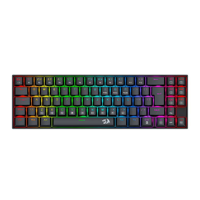 Teclado Mecanico Redragon Deimos, RGB, Switch Marrom, Wireless, Preto, K599-KNS - imagem 1