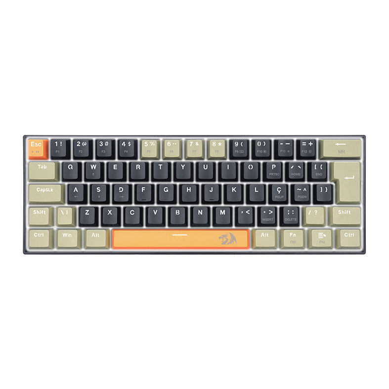 Teclado Mecanico Redragon Lakshmi Sunset, Led Branco, ABNT2, Switch Marrom, K606-OG-BK-GY - imagem 1
