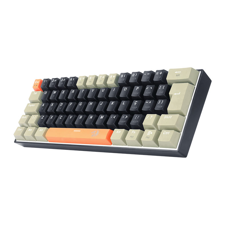 Teclado Mecanico Redragon Lakshmi Sunset, Led Branco, ABNT2, Switch Marrom, K606-OG-BK-GY - miniatura 4