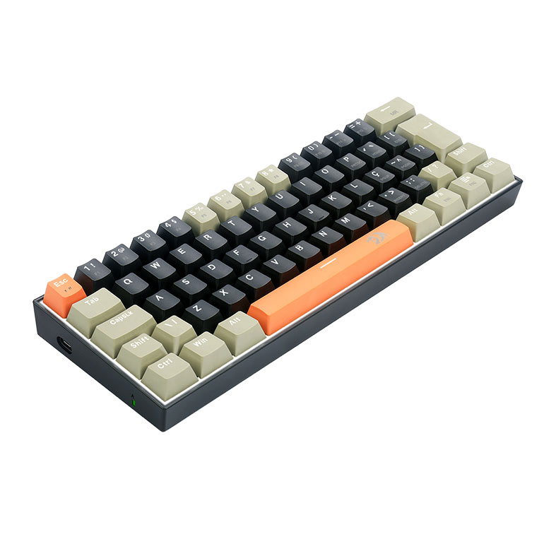 Teclado Mecanico Redragon Lakshmi Sunset, Led Branco, ABNT2, Switch Marrom, K606-OG-BK-GY - miniatura 5
