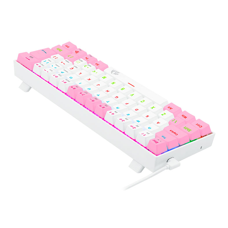 Teclado Mecanico Gamer Redragon Lakshmi, Rainbow, ABNT2, Switch Azul, Branco e Rosa, K606WP-R-PT-BLUE - miniatura 7
