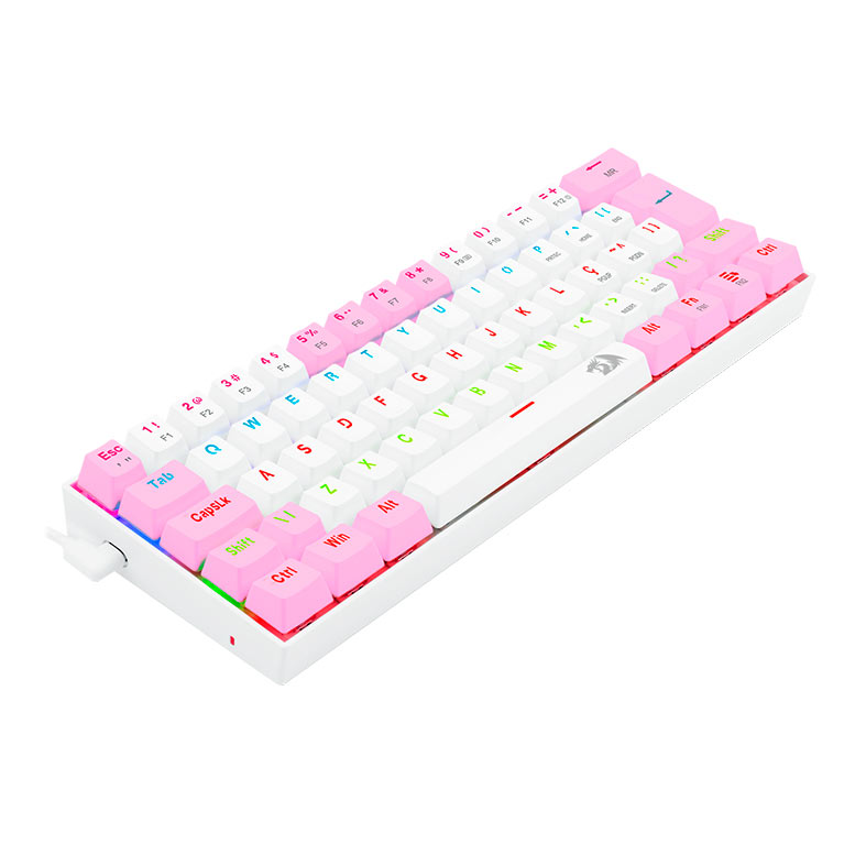 Teclado Mecanico Gamer Redragon Lakshmi, Rainbow, ABNT2, Switch Azul, Branco e Rosa, K606WP-R-PT-BLUE - miniatura 5