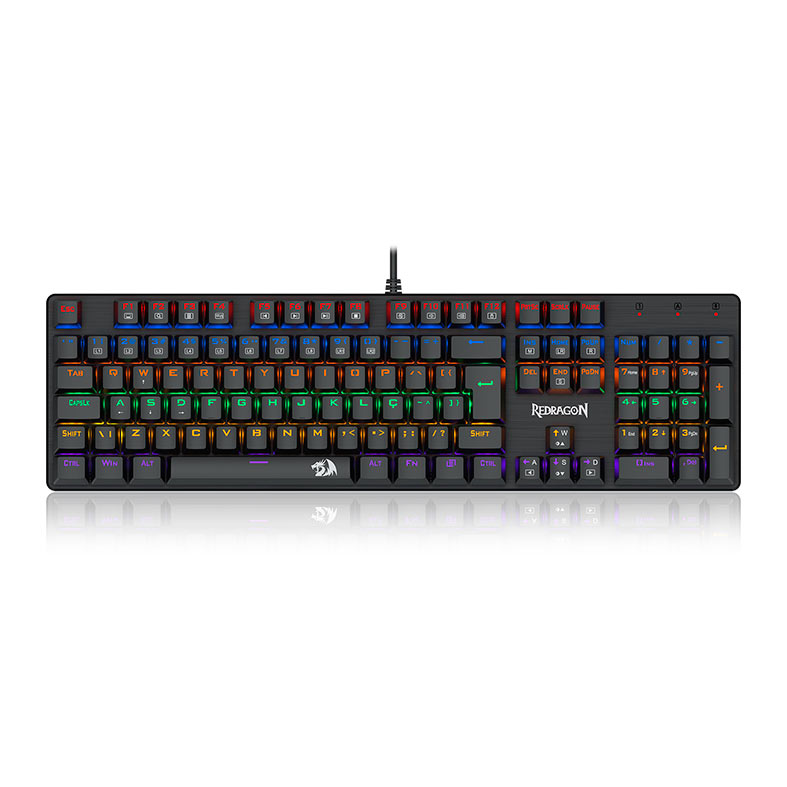 Teclado Mecanico Gamer Redragon Valheim, Rainbow, Switch Azul, USB, Preto, K608-R-PT-BLUE - imagem 1