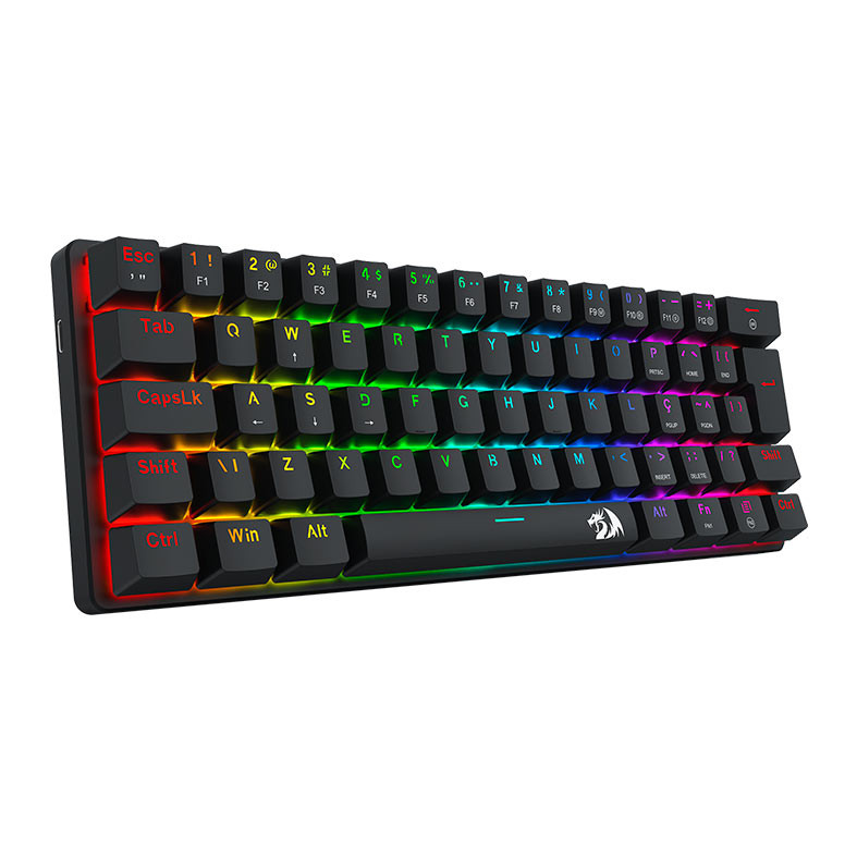 Teclado Mecanico Redragon Jax, Rainbow, ABNT2, Switch Marrom, Preto, K613-KB-PT-BROWN - miniatura 3
