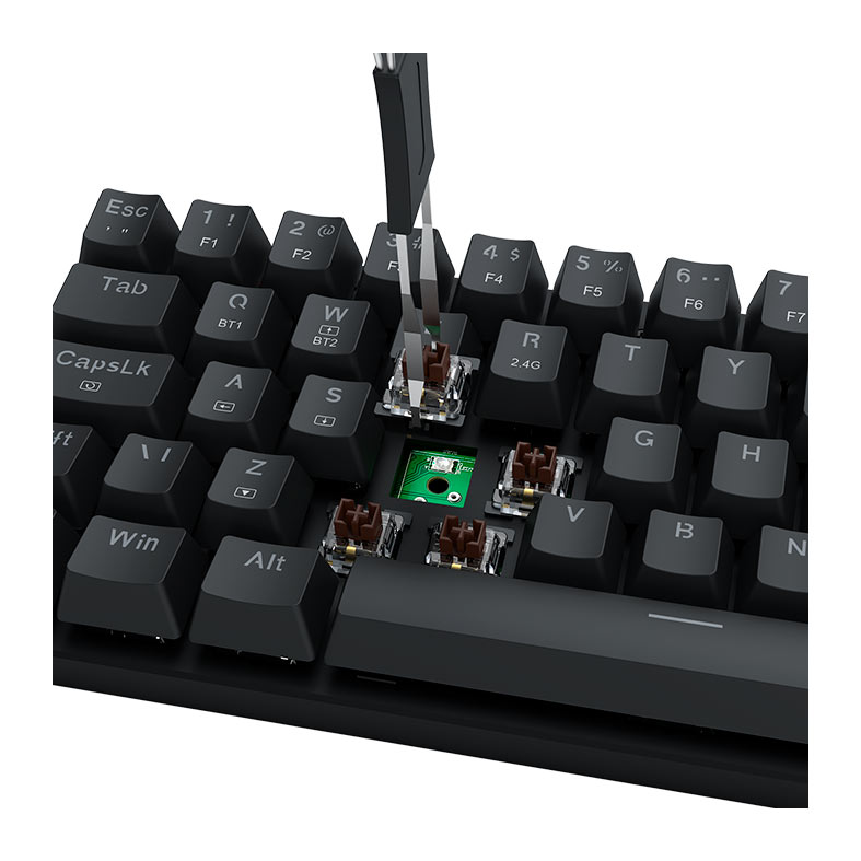 Teclado Mecanico Redragon Jax Pro, RGB, ABNT2, Switch Marrom, Wireless, Preto, K613-KBS PT-BROWN - miniatura 10