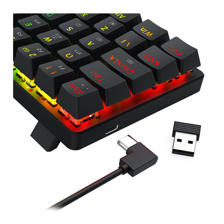 Teclado Mecanico Redragon Jax Pro, RGB, ABNT2, Switch Marrom, Wireless, Preto, K613-KBS PT-BROWN - miniatura 8