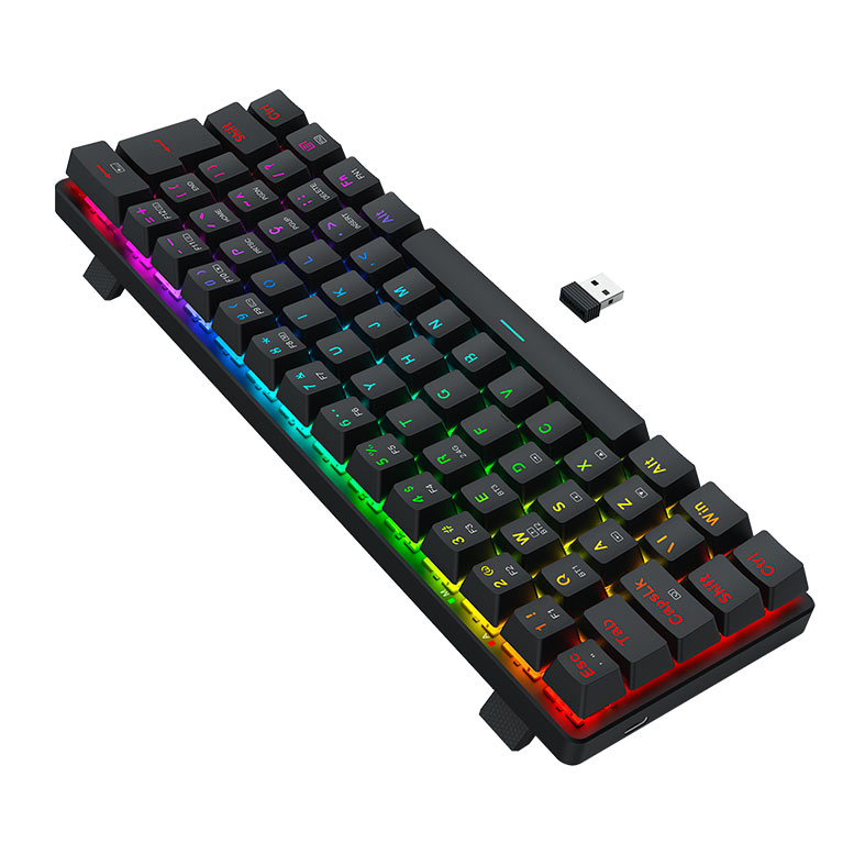 Teclado Mecanico Redragon Jax Pro, RGB, ABNT2, Switch Marrom, Wireless, Preto, K613-KBS PT-BROWN - miniatura 7