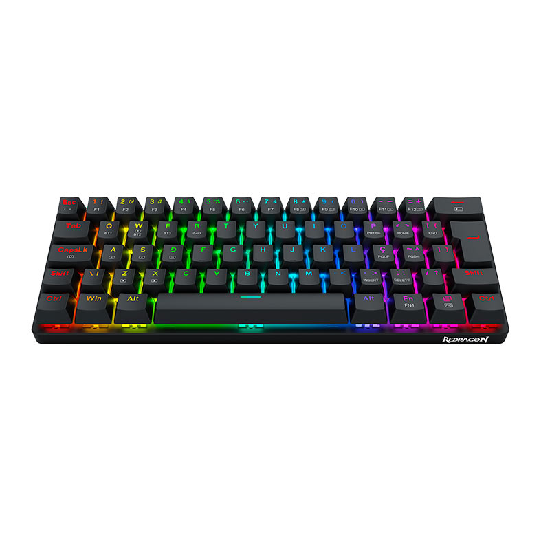 Teclado Mecanico Redragon Jax Pro, RGB, ABNT2, Switch Marrom, Wireless, Preto, K613-KBS PT-BROWN - miniatura 6
