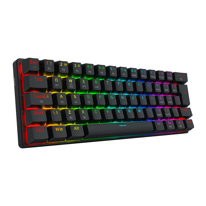 Teclado Mecanico Redragon Jax Pro, RGB, ABNT2, Switch Marrom, Wireless, Preto, K613-KBS PT-BROWN - miniatura 3