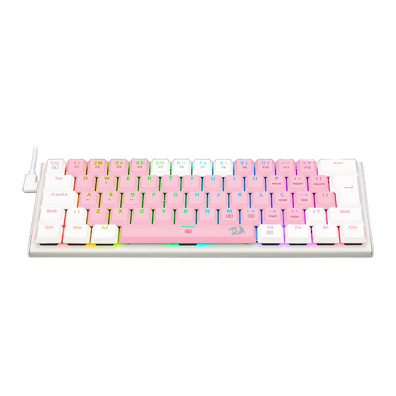 Teclado Mecanico Gamer Redragon Anivia, RGB, ABNT, Switch Marrom, Rosa e Branco, K614PW-RGB-PT-BROWN - miniatura 7