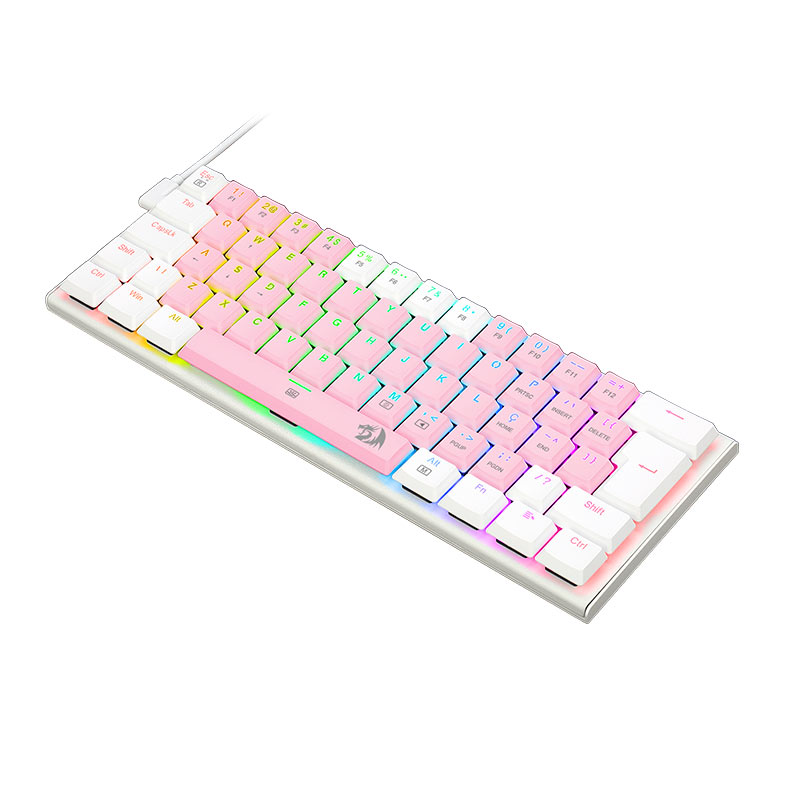 Teclado Mecanico Gamer Redragon Anivia, RGB, ABNT, Switch Marrom, Rosa e Branco, K614PW-RGB-PT-BROWN - miniatura 6