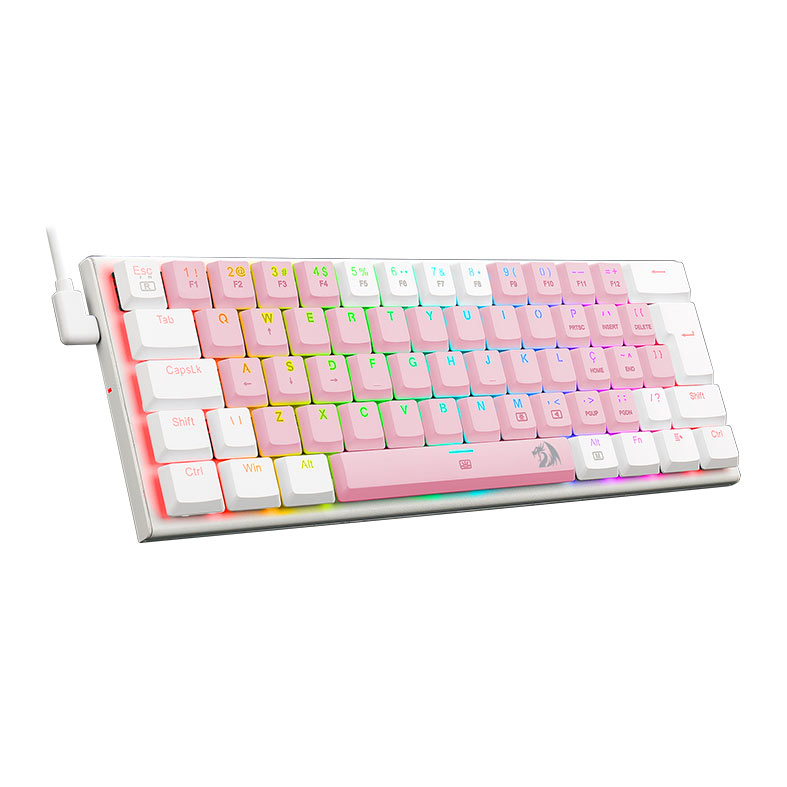 Teclado Mecanico Gamer Redragon Anivia, RGB, ABNT, Switch Marrom, Rosa e Branco, K614PW-RGB-PT-BROWN - miniatura 3