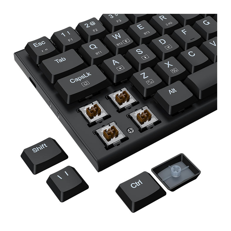 Teclado Mecanico Redragon Anivia Pro, RGB, ABNT2, Switch Marrom, Wireless, Preto, K614RGB-PRO-PT-BROWN - miniatura 8