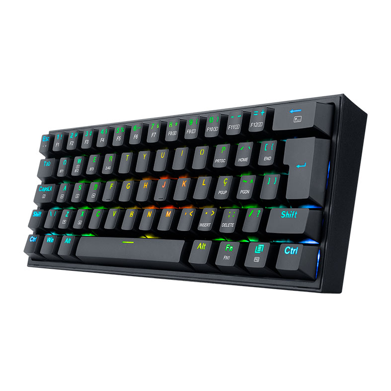 Teclado Mecanico Gamer Redragon Fizz Pro, RGB, Wireless, Switch Blue, Preto, K616-RGB-B-PT-BLUE - miniatura 4