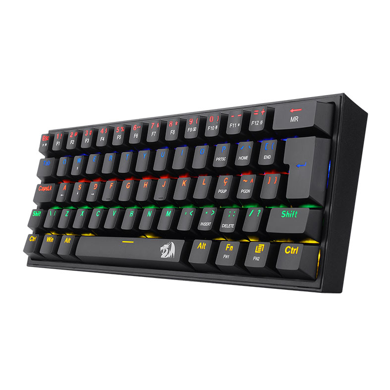 Teclado Mecanico Gamer Redragon FIZZ, RAINBOW, ABNT2, Switch Marron, Preto, K617-R-B-PT-BROWN - miniatura 4