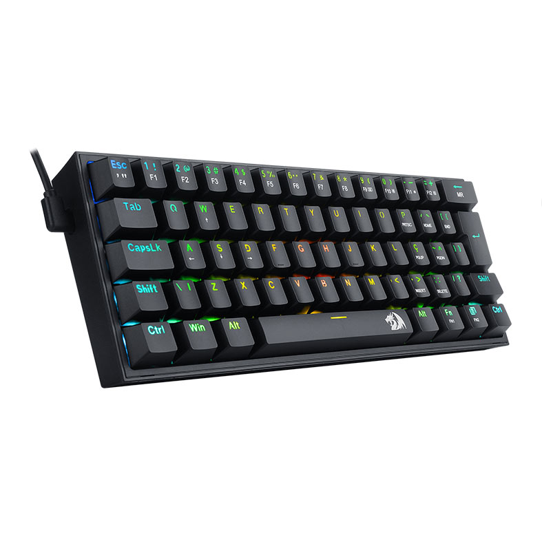 Teclado Mecanico Gamer Redragon FIZZ, RGB, ABNT2, Switch Marron, Preto, K617-RGB-B-PT-BROWN - miniatura 3