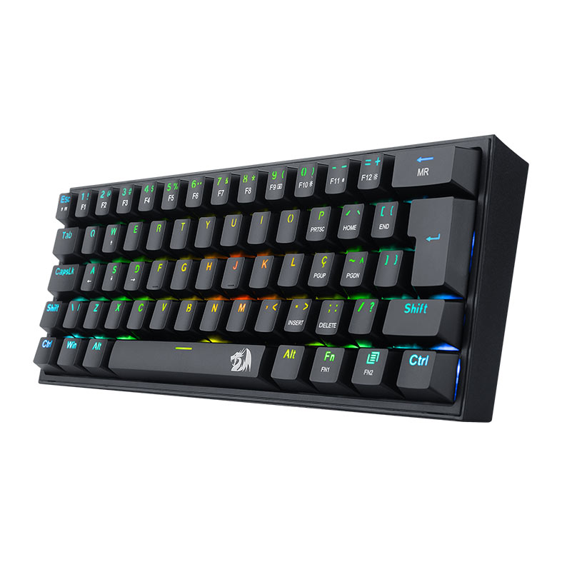 Teclado Mecanico Gamer Redragon FIZZ, RGB, ABNT2, Switch Marron, Preto, K617-RGB-B-PT-BROWN - miniatura 4