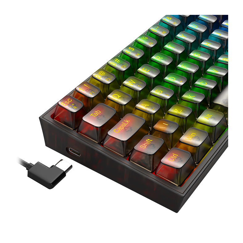 Teclado Mecanico Gamer Redragon Fizz, RGB, Switch Crystal, Transparente, K617CTB-RGB - miniatura 8