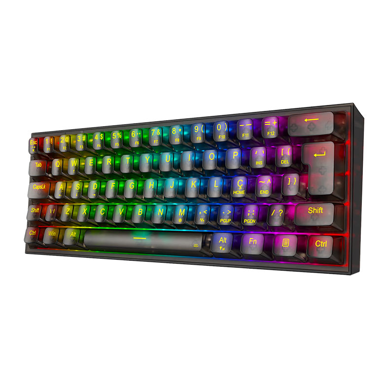 Teclado Mecanico Gamer Redragon Fizz, RGB, Switch Crystal, Transparente, K617CTB-RGB - miniatura 4