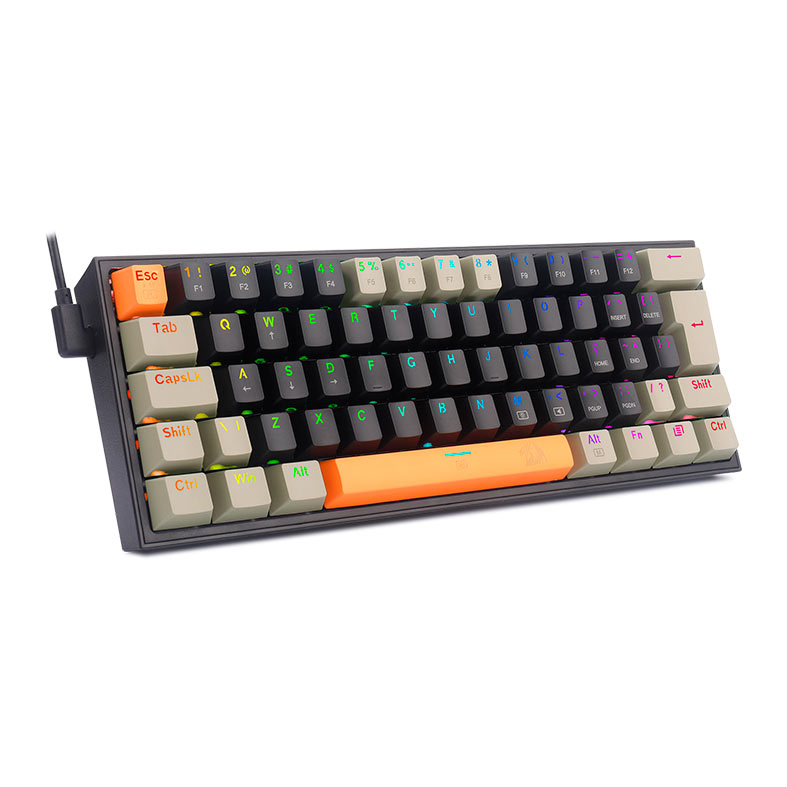 Teclado Mecanico Gamer Redragon Fizz, RGB, Switch Marrom, Preto, K617RGB-OG-BK-GY - miniatura 3