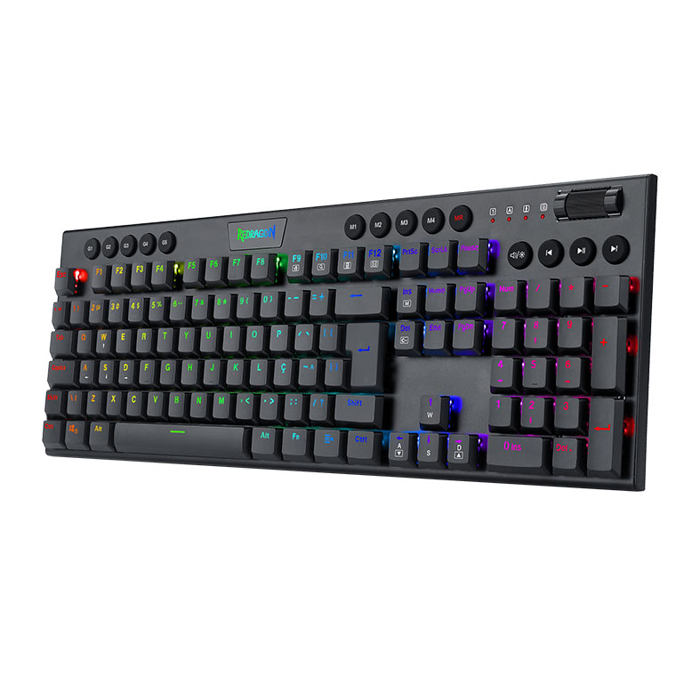 Teclado Mecanico Gamer Redragon Horus, RGB, ABNT2, Switch Marrom, USB, Preto, K619-RGB-PT-BROWN - miniatura 4