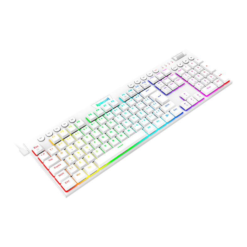 Teclado Mecanico Gamer Redragon Horus, RGB, ABNT2, Switch Marrom, USB, Branco, K619W-RGB-PT-BROWN - miniatura 5