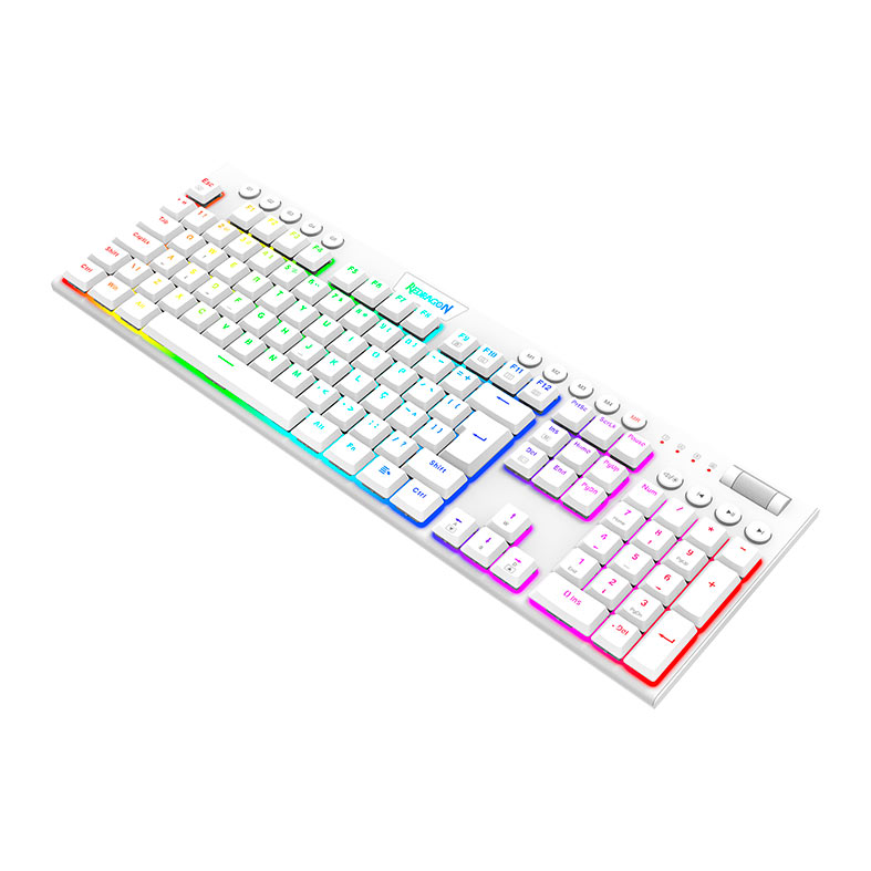 Teclado Mecanico Gamer Redragon Horus, RGB, ABNT2, Switch Marrom, USB, Branco, K619W-RGB-PT-BROWN - miniatura 6