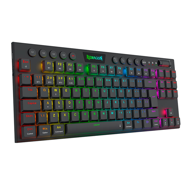 Teclado Mecanico Gamer Redragon Horus Pro TKL, RGB, Switch Marrom, USB, Preto, K621RGB-PRO-PT-BROWN - miniatura 4