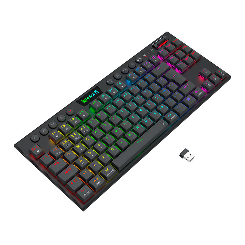 Teclado Mecanico Gamer Redragon Horus Pro TKL, RGB, Switch Marrom, USB, Preto, K621RGB-PRO-PT-BROWN - miniatura 3
