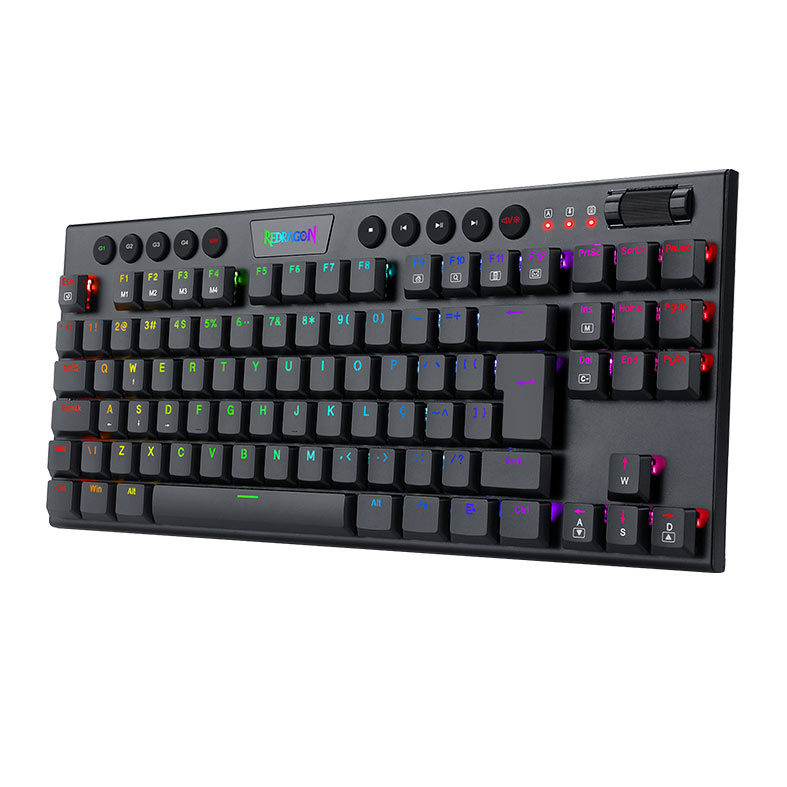 Teclado Mecanico Gamer Redragon Horus TKL, RGB, ABNT2, Switch Marrom, USB, Preto, K622-RGB-PT-BROWN - miniatura 4