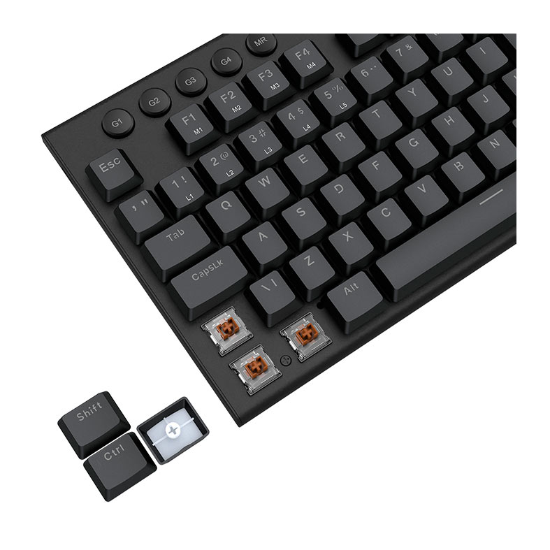 Teclado Mecanico Gamer Redragon Yi TKL, RGB, Switch Marrom, USB, Preto, K625P-KB - miniatura 9