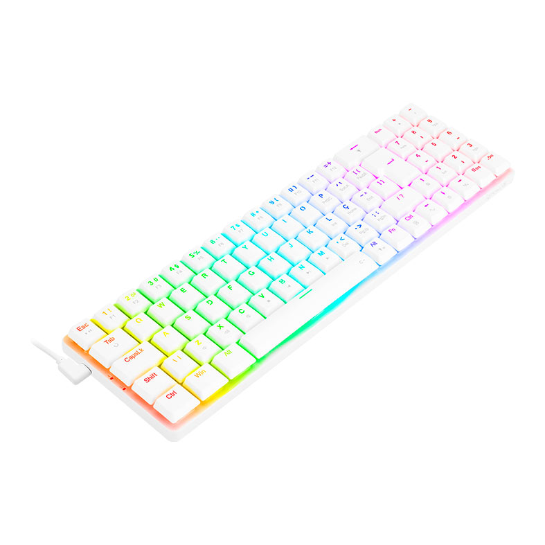 Teclado Mecanico Gamer Redragon Ashe, RGB, Switch Brown, Branco, K626-KB-W-PT-BROWN - miniatura 6