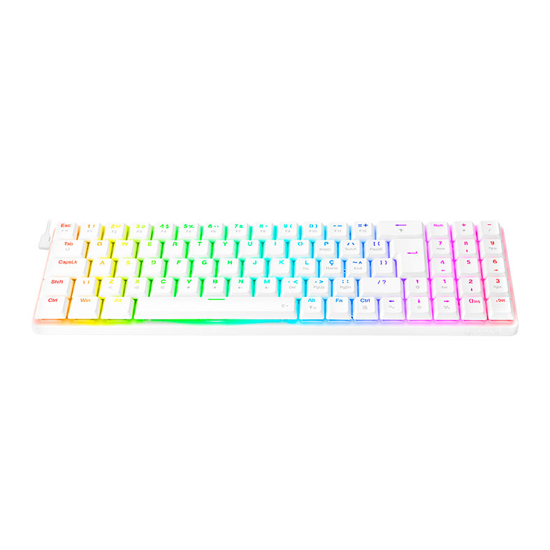 Teclado Mecanico Gamer Redragon Ashe, RGB, Switch Red, Branco, K626-KB-W-PT-RED - miniatura 6