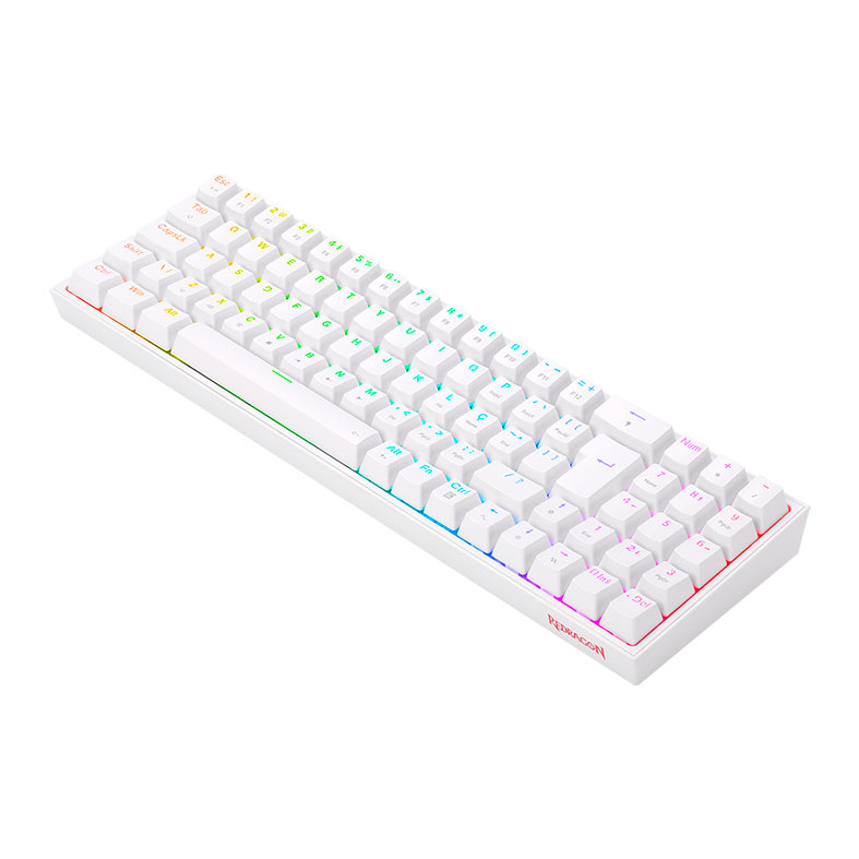 Teclado Mecanico Gamer Redragon Pollux, RGB, Switch Blue, Branco, K628-RGB-W-PT-BLUE - miniatura 7