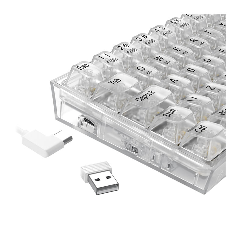Teclado Mecanico Redragon Castor Pro, RGB, ABNT2, Switch Crystal, Bluetooth, Transparente, K631CT-RGB-PRO - miniatura 9
