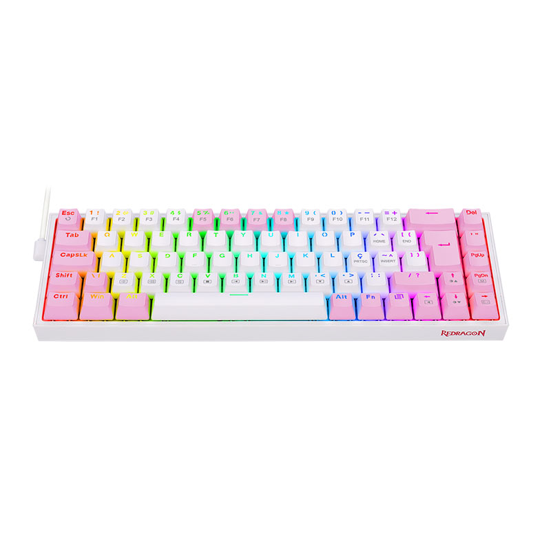 Teclado Mecanico Gamer Redragon Castor, RGB, Switch Marrom, Branco e Rosa, K631WP-RGB-PT-BROWN - miniatura 5
