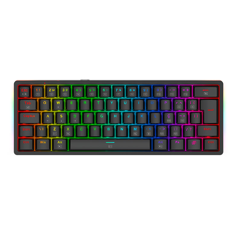 Teclado Mecanico Gamer Redragon Akali, RGB, Switch Brown, Preto, K642-RGB-PT-BROWN - imagem 1