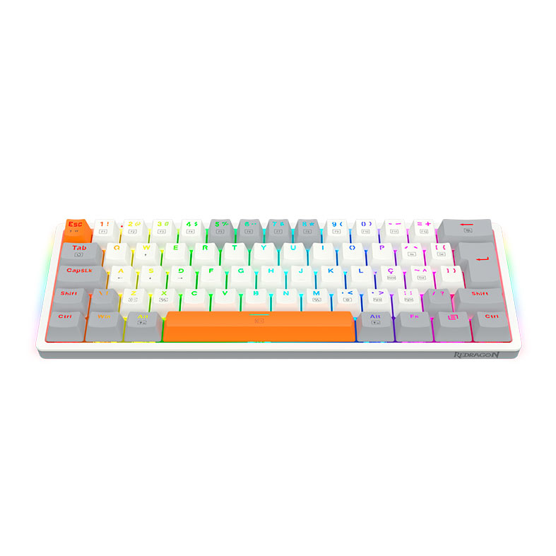 Teclado Mecanico Gamer Redragon Akali , RGB, Switch Brown, Branco, K642WGO-RGB-PT-BROWN - miniatura 6