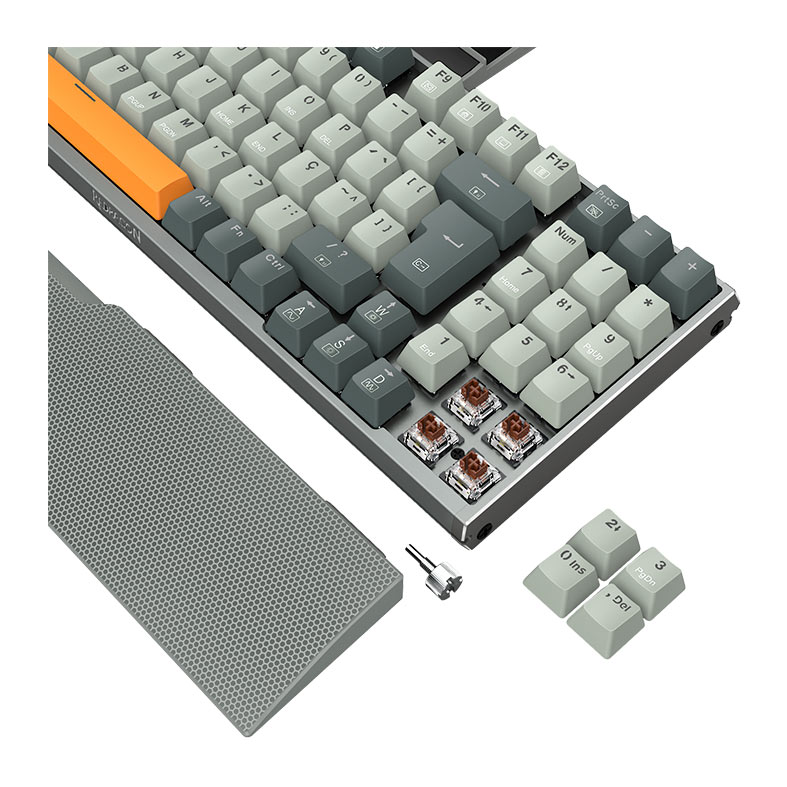 Teclado Mecanico Redragon OLAF, RGB, Switch Marrom, Preto e Cinza, K648GG-RGB-PT-BROWN - miniatura 7