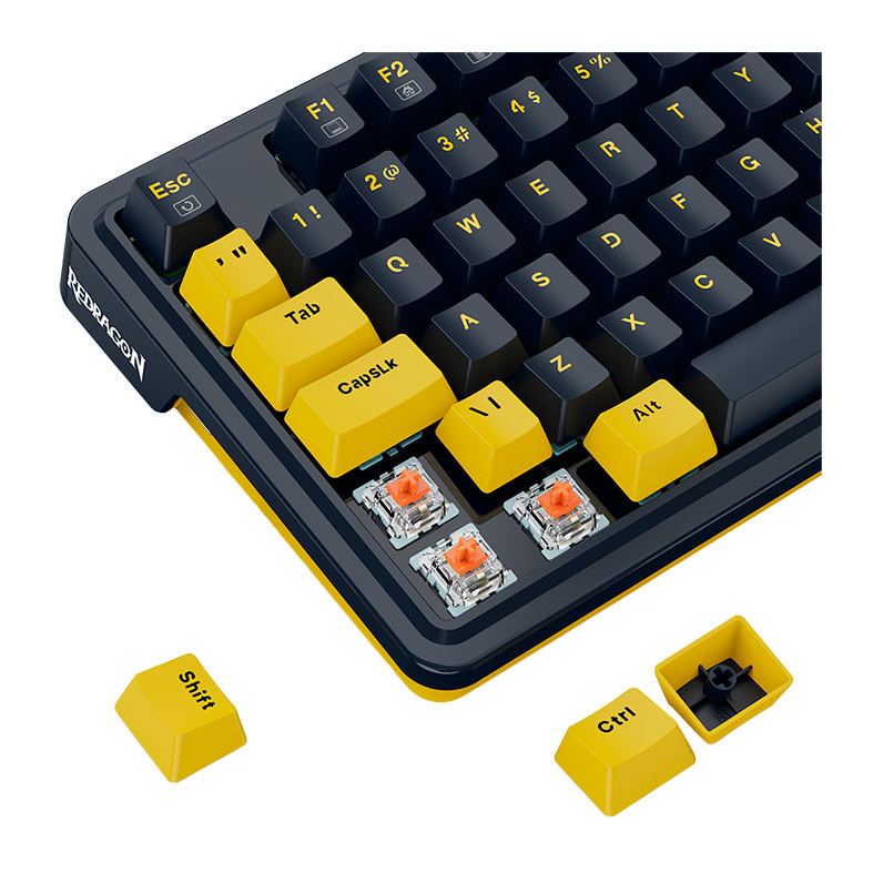 Teclado Mecanico Redragon ELF, RGB, Switch Melt Gold, Preto e Amarelo, K649PY-RGB-PT - miniatura 10