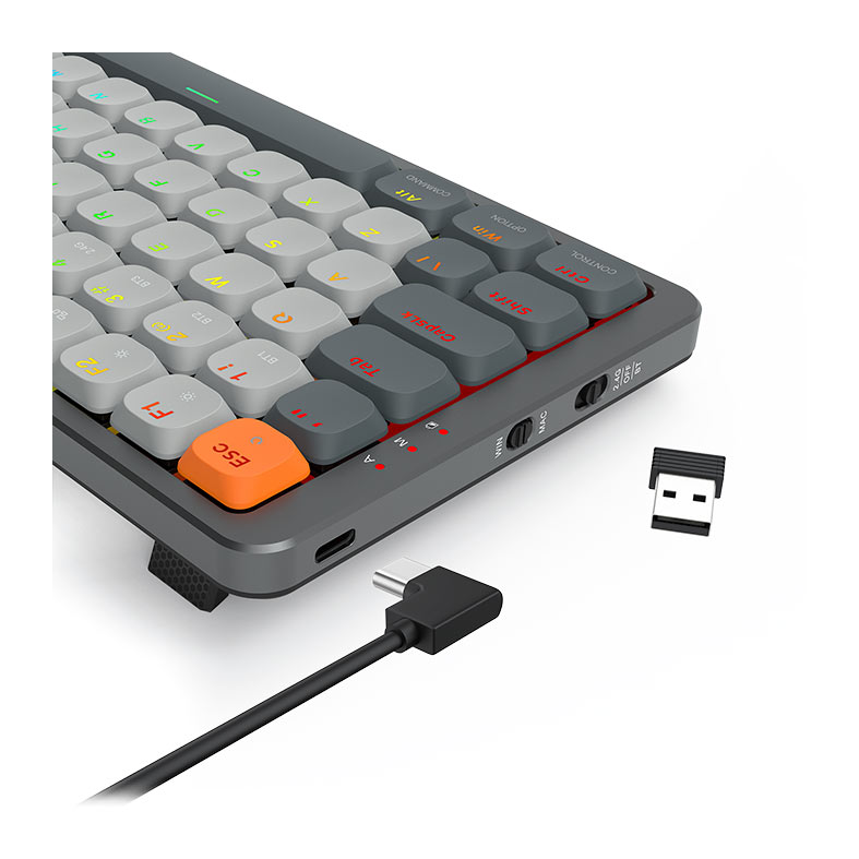 Teclado Mecanico Redragon Azure, RGB, Wireless, Switch Marrom, Preto e Cinza, K652GG-RGB-PRO - miniatura 8