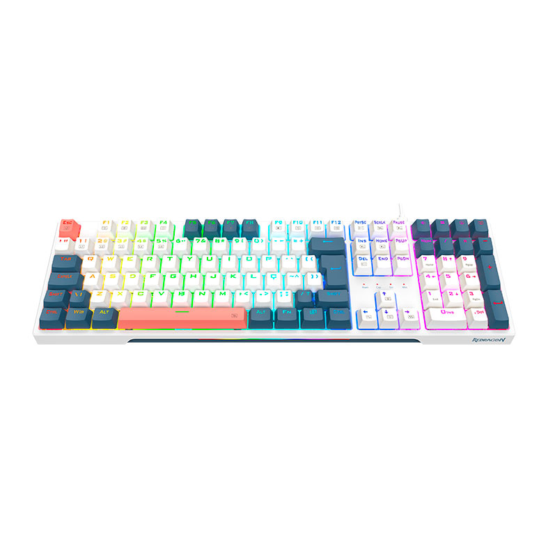 Teclado Mecanico Gamer Redragon Trundle, RGB, Switch Marrom, Branco e Azul, K668WBO-RGB-PT-BROWN - miniatura 6