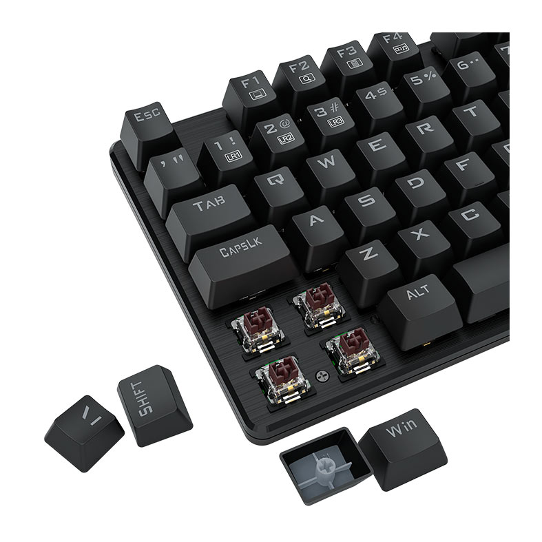 Teclado Mecanico Gamer Redragon Sindri, Rainbow, Switch Marrom, USB, Preto, K671 - miniatura 10