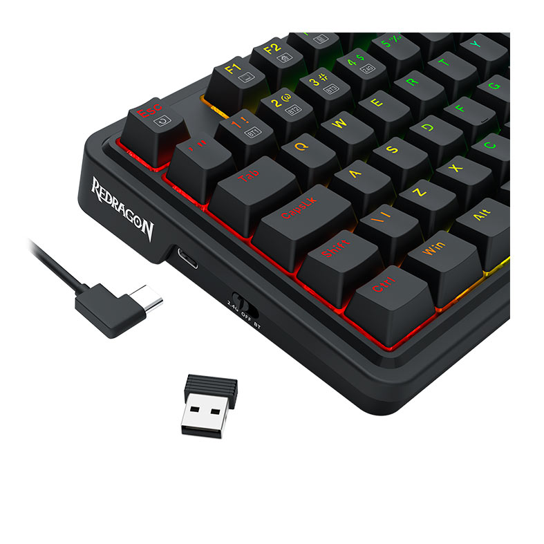 Teclado Mecanico Redragon Ucal Pro, RGB, Wireless, Switch Marrom, Preto, K673-RGB-PRO - miniatura 8