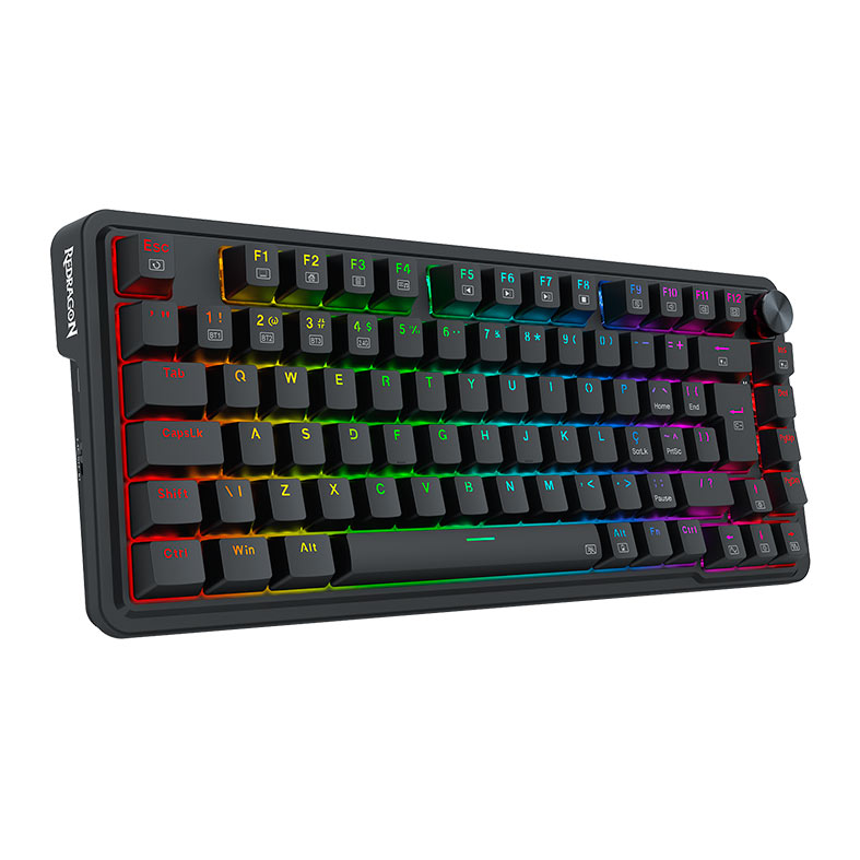 Teclado Mecanico Redragon Ucal Pro, RGB, Wireless, Switch Marrom, Preto, K673-RGB-PRO - miniatura 3