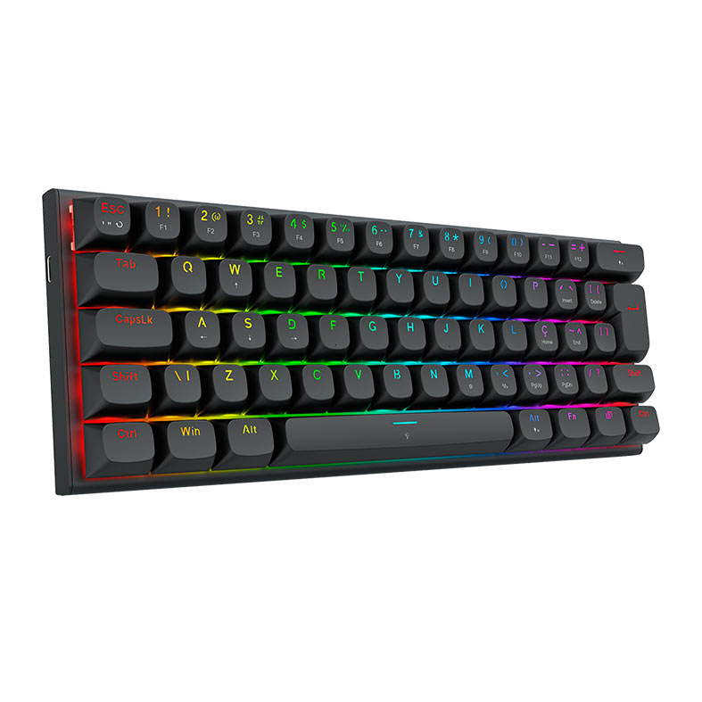 Teclado Magnetico Redragon Fidd, RGB, 60%, ABNT2, Switch Pink Linear, Preto, K683-RGB-PT - miniatura 3