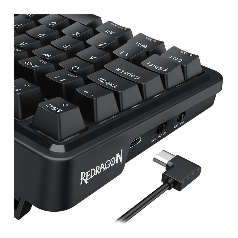 Teclado Mecanico Redragon Eisa Pro, RGB, ABNT2, Switch Brown, Tri-Mode, Preto, K686-RGB-PRO-PT-BROWN - miniatura 9