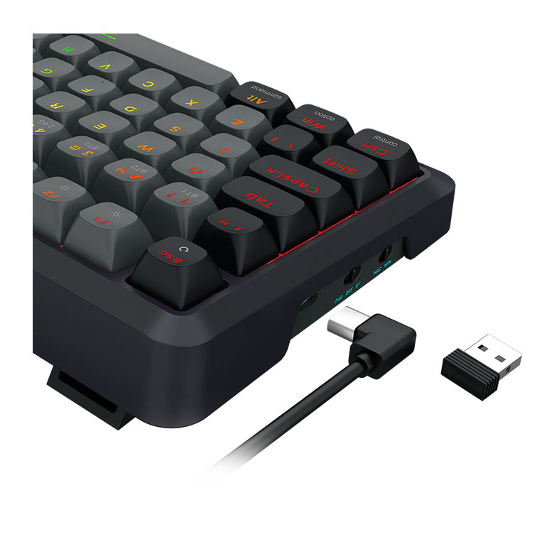 Teclado Mecanico Redragon Bragi Pro, RGB, Switch Cream, Wireless, Cinza e Preto, K688GB-RGB-PRO-PT - miniatura 9