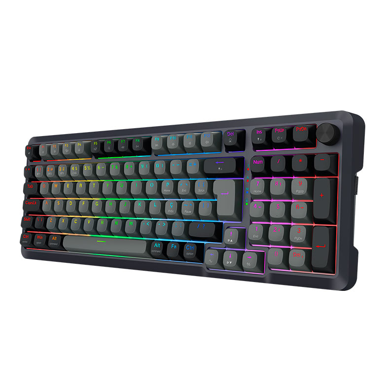 Teclado Mecanico Redragon Bragi Pro, RGB, Switch Cream, Wireless, Cinza e Preto, K688GB-RGB-PRO-PT - miniatura 4