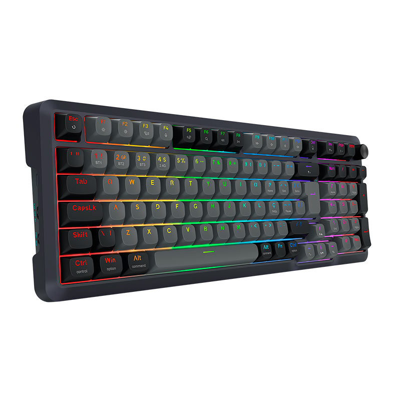 Teclado Mecanico Redragon Bragi Pro, RGB, Switch Cream, Wireless, Cinza e Preto, K688GB-RGB-PRO-PT - miniatura 3